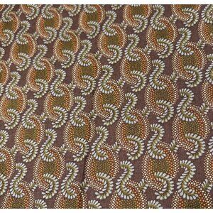 Brown & Orange Swirl Pattern Cotton Fabric 9" x 26" For Quilting & Crafting
